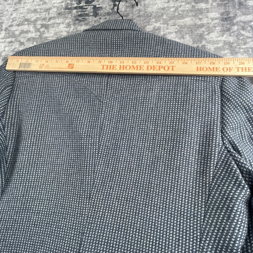 Circle S Mens 42L Houndstooth Sports Coat Gray Blue Western Blazer Jacket